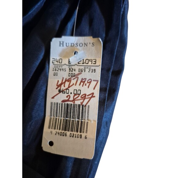 Chaus VTG 90s Y2K A-Line Skirt Taffeta Midi Skirt Black pleated Belted sz 6 - Picture 4 of 4